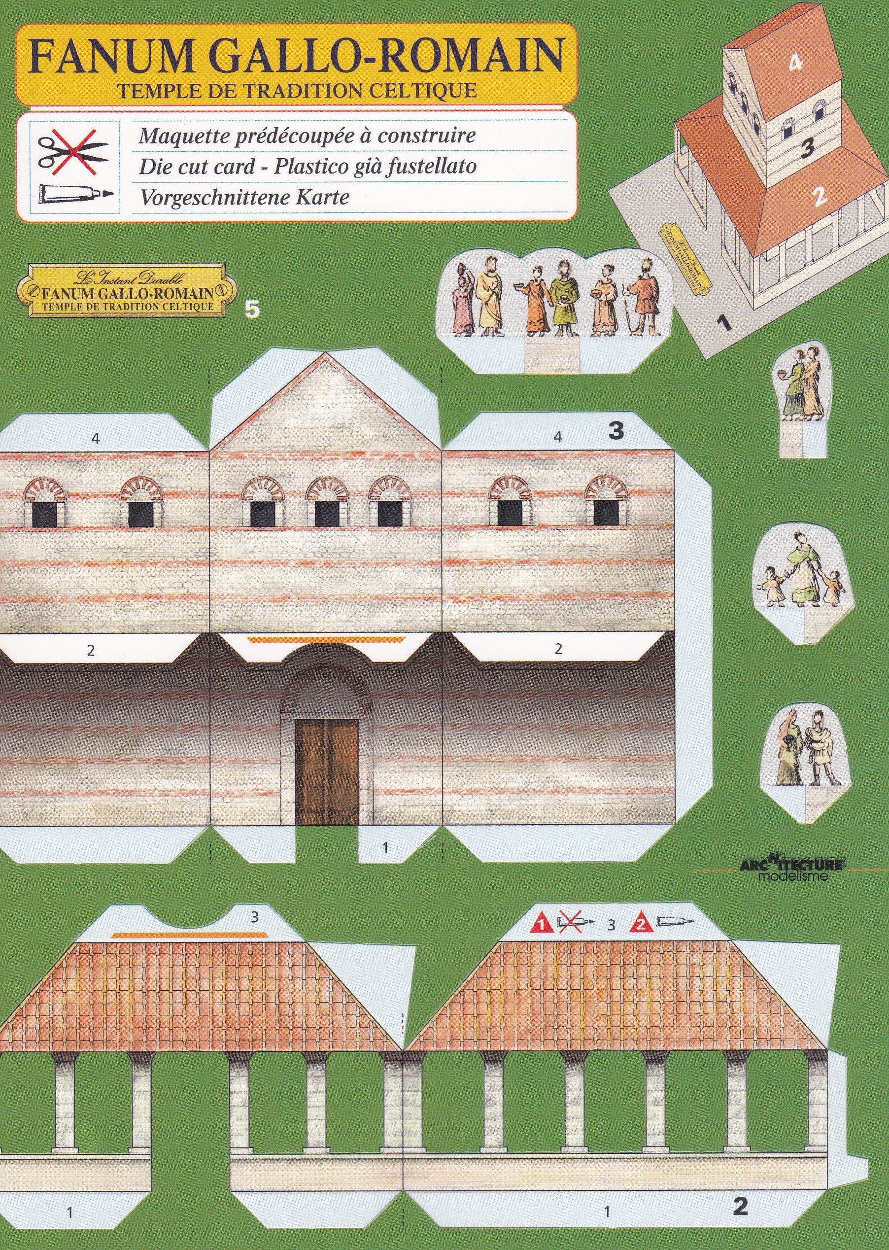 Maquette villa maison romaine en carton